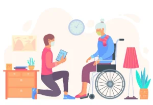 Elderly couple receiving care in home