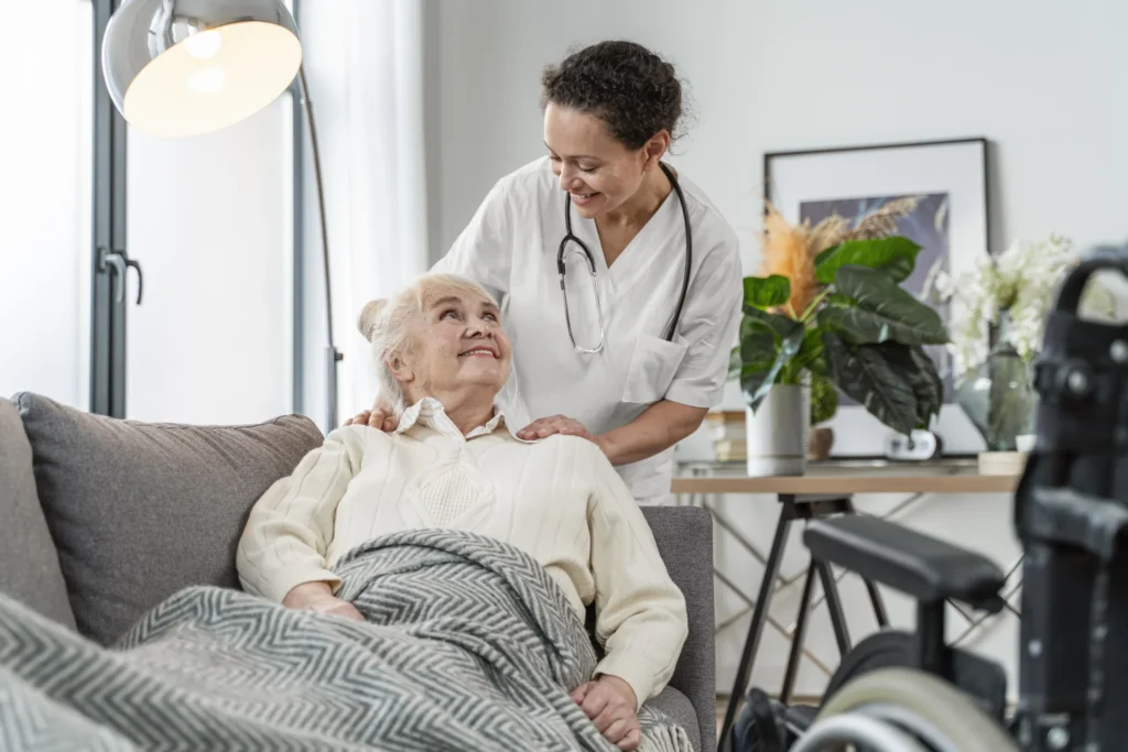senior woman talking with her doctor
