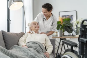 senior woman talking with her doctor