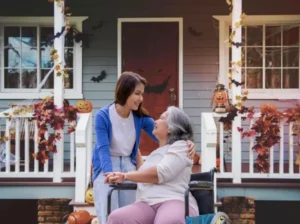 caregiver at halloween